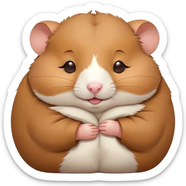 Meme-Worthy Cute Sleeping Brown Hamster Portrait Emoji, Head resting peacefully with a contented smile, showcasing a delightfully compact build and a luxuriously soft rich brown coat, eyes shut in a serene nap, Simplified yet hilariously adorable features, highly detailed, glowing with a soft, drowsy light, high shine, relaxed and utterly lovable, stylized with an air of playful laziness, bright and heartwarming, soft glowing outline, capturing the essence of a comically sleepy hamster, so meme-worthy it feels like it could instantly become the next viral sensation of adorable slumber! sticker