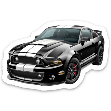 mustang shelby gt500 full black sticker