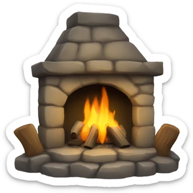 camp fireplace sticker