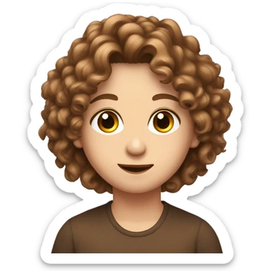 Junge mit Ziegenbart braune Haare und locken braune augen sticker