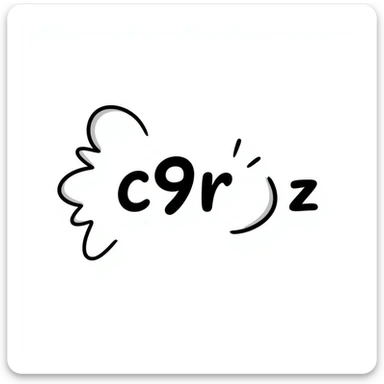 hand-drawn doodle emoji with 'c9r' text, creative sketchy coding badge sticker