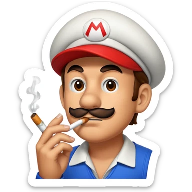 Mario qui fume  sticker
