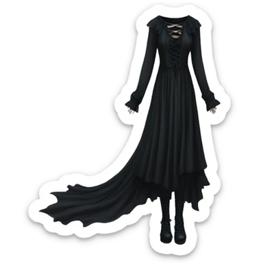 gothic flowy witch dress sticker