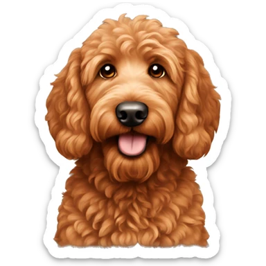 Red goldendoodle sticker