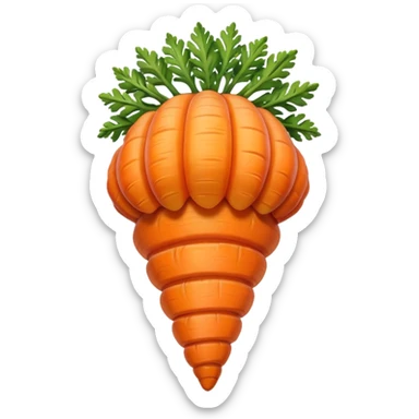 Create an emoji that is half carrot half sea shell sticker