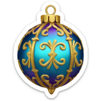 Ornate Christmas ornament  sticker