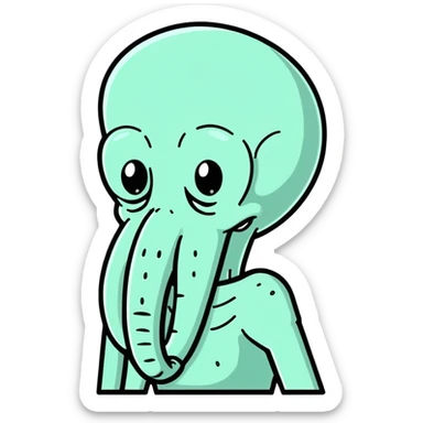 hyper realistic Squidward sticker
