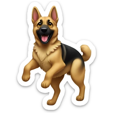 german sheperd dancing  sticker
