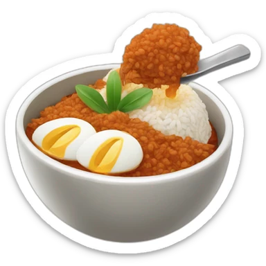 Nasi lemak with spoon sticker
