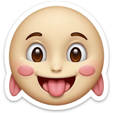 Face with tongue out, smiling and blushing and eyes rolled back  sticker