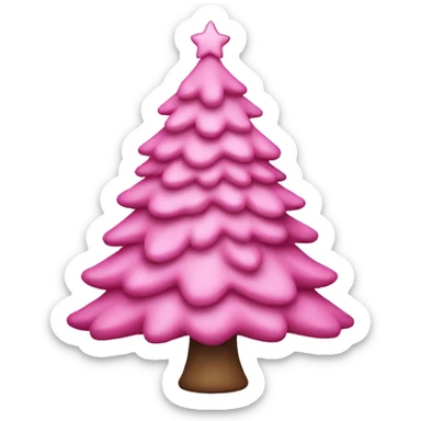 Pink Christmas tree sticker
