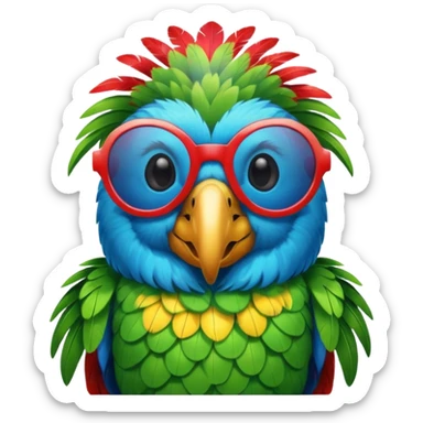 Parrot with shiny sunglasses sticker