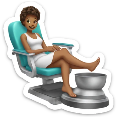 Woman getting pedicure  sticker