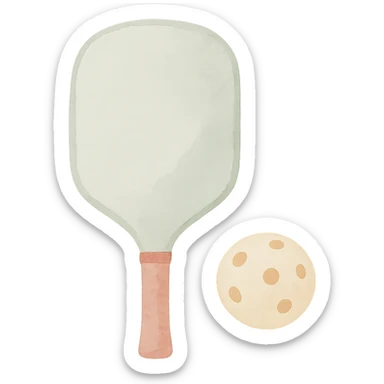 pickleball paddle watercolor art style sticker