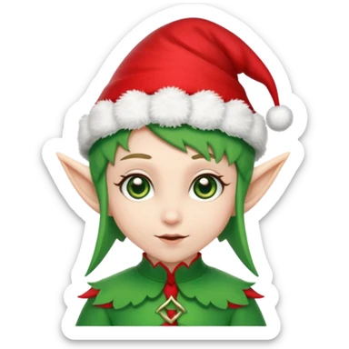 christmas elf head sticker