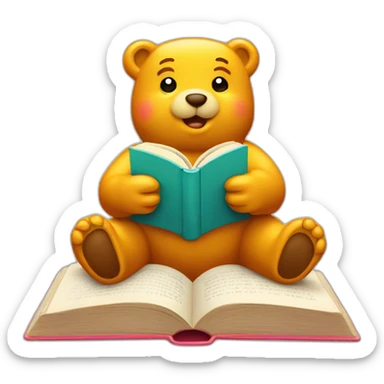 gummy bear reading a book sticker