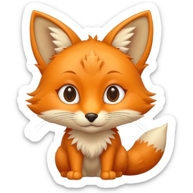 Cat and fox mix with small slim eyes sticker