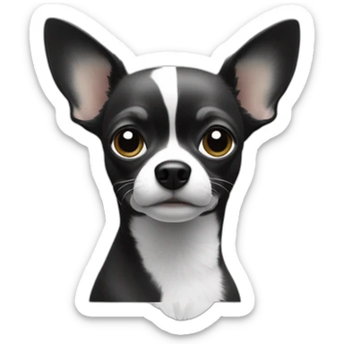 Chihuahua noir et blanc  sticker