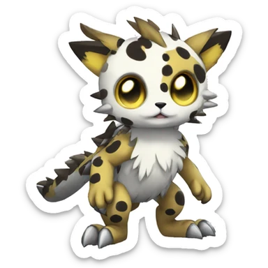 cute cool edgy Digimon-Fakemon-animal with cool markings full body sticker