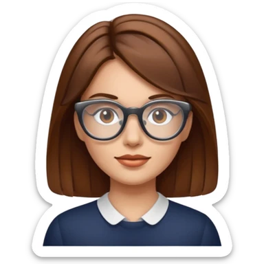 femme brune lunettes transparentes sticker