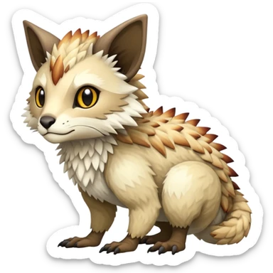 warm-colored Vernid-Trico-Fionbri-creature (full body) sticker