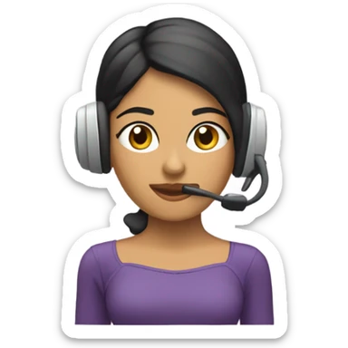 Chica morena con audífonos sticker