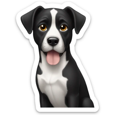 Perro negro y blanco  sticker