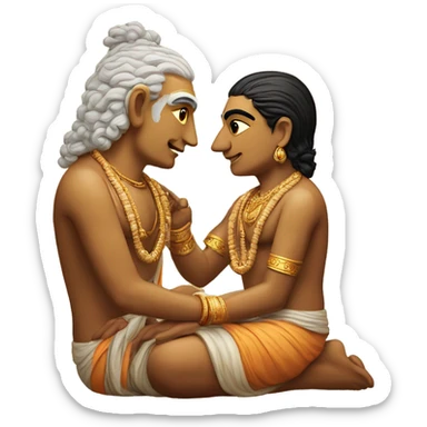Daksha Prajapati receiving knowledge from Lord Brahma. sticker
