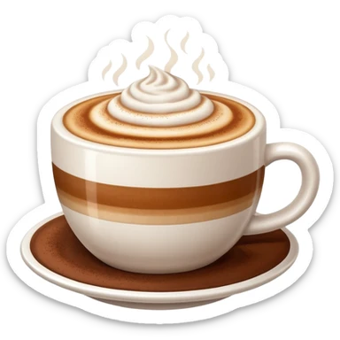 Cappuccino in big white cup without a face on it sticker