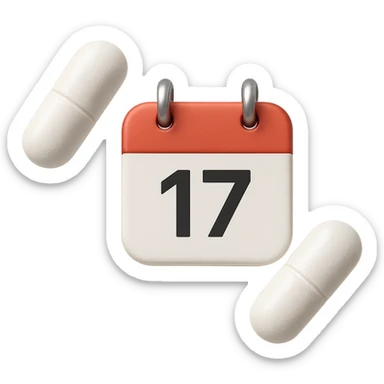 DUE BOCCETTE DI INTEGRATORI BIANCHE FLUTTUANO IN ARIA INSIEME AD UN CALENDARIO IN STILE EMOJI IPHONE, IPERREALISTICA 4K sticker