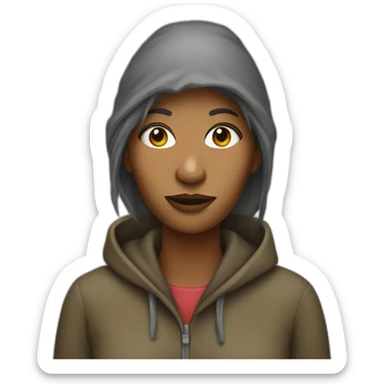 Homeless woman sticker