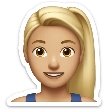 Girl with blonde and brown ponytail in gym clothes sticker