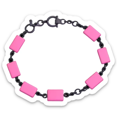 realistic 3D gothic bracelet with pink accent, minimal and dark sticker