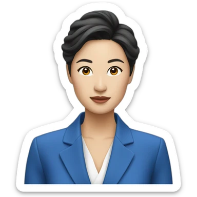 posh-asian-woman-with-blue-suit sticker