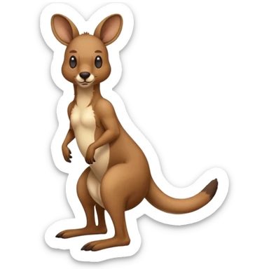 Kangaroo doing a 💩 sticker