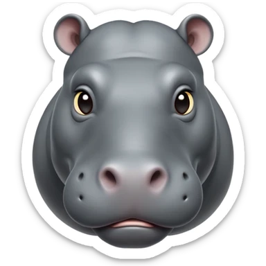 cinematic-noble-hippo-portrait-emoji,-poised-and-regal,-with-a-massive,-robust-build-and-a-smooth,-sleek-slate-gray-hide,-deep-set-soulful-eyes,-simplified-yet-sharp-and-sophisticated-features,-highly-detailed,-glowing-with-a-soft radiance sticker