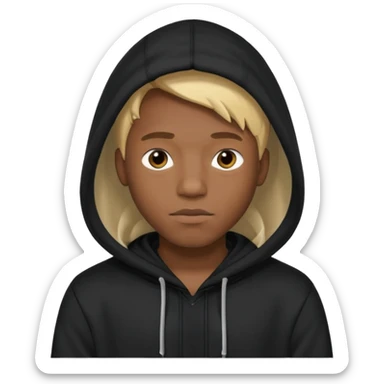 Hooded blonde black man sticker