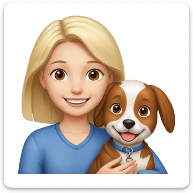 girl and her pet dog sticker