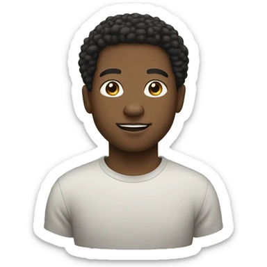mae a black man, light skinned, small afro, goatee and sul match, around 16 year old. sticker