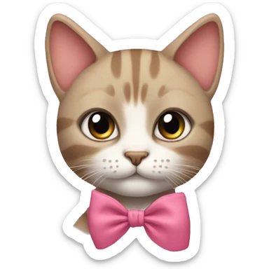 Cat wearing bows  sticker