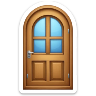 A door emoji in the style of Apple emoji with a window. sticker