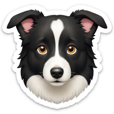 Short haired black border collie mix all black with white only on nose sticker