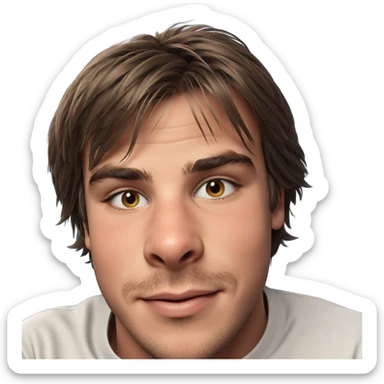 smiling male portrait with brown hair sticker