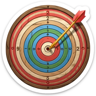target with an arrow in the center sticker