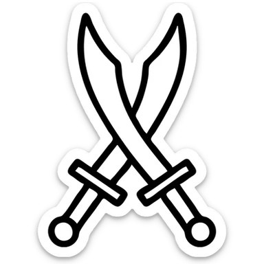 zulfiqar sword, stylized, bold lines, minimal color sticker