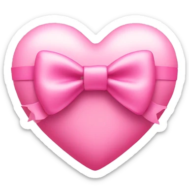 A pink heart with a bow in it sticker