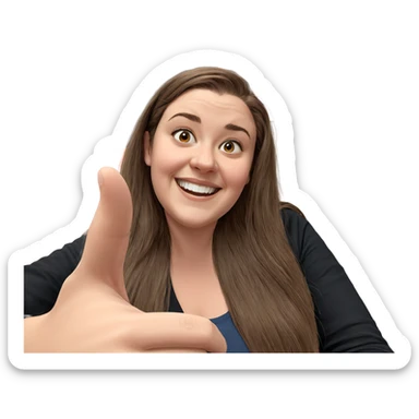 smiling girl with brown hair sticker