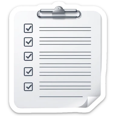 worksheet-style paper with checkboxes and horizontal lines, like a classroom handout sticker