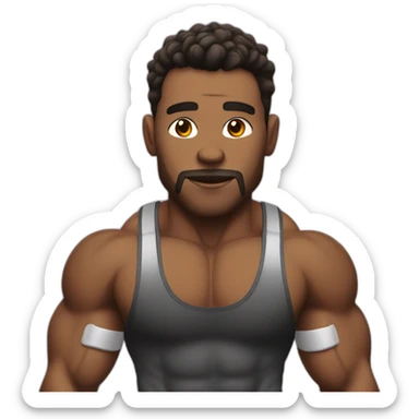 jacked gym guy sticker