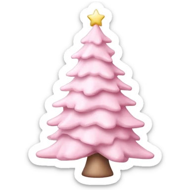 pastel pink christmas tree sticker